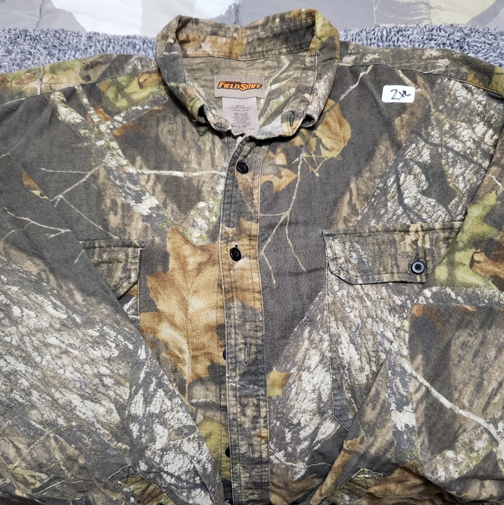 2XL Mossy Oak Field Staff Camouflage Button Down Shirt